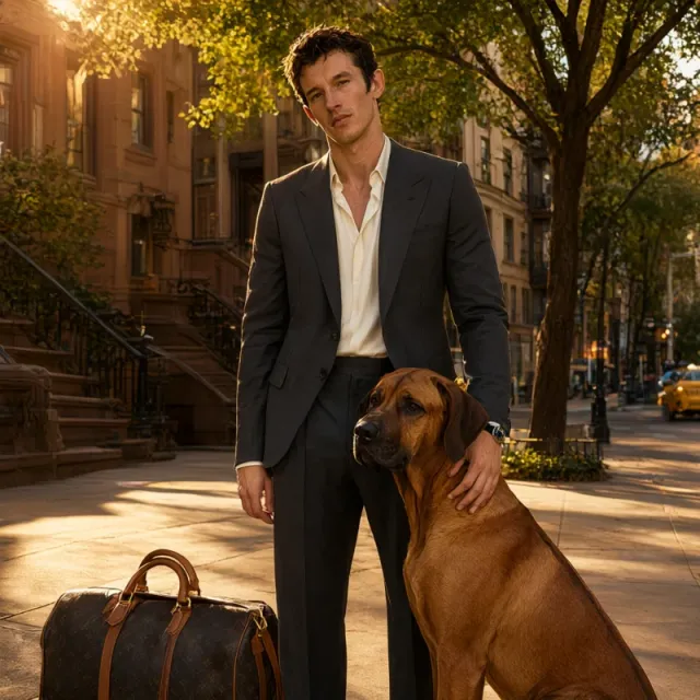 Callum Turner Is a Dog’s Best Friend in New Louis Vuitton Campaign